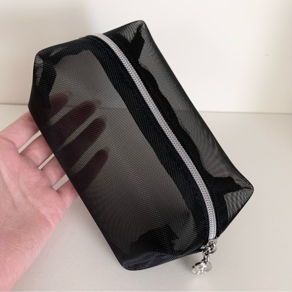 Lancôme black mesh cube zippy pouch